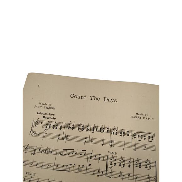 1922 Sheet Music Count The Days Fox Trot Song Bason Tilson - Picture 3 of 11